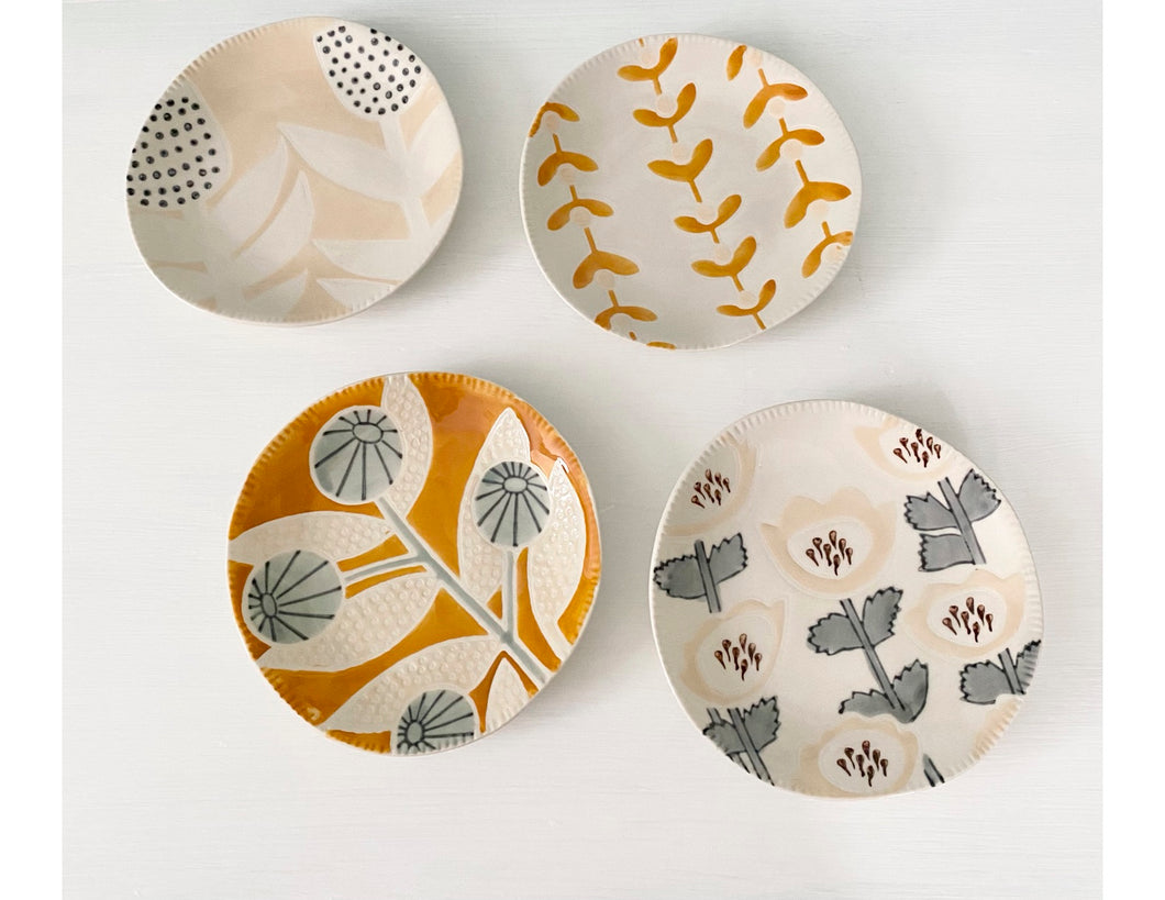 Hand-Painted Stoneware Plates
