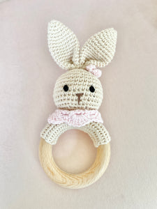 Pink Crochet Bunny Rattle