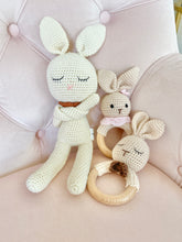 Load image into Gallery viewer, Sleepy Bunny Crochet Rattle
