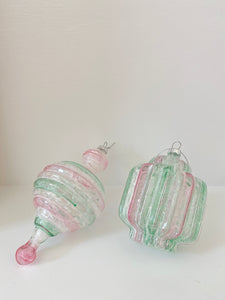Glass Candy Stripe Finial Ornament