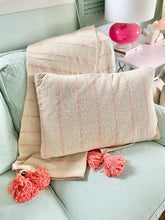 Load image into Gallery viewer, Pink Stripe Cotton Throw Blanket
