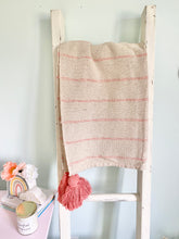 Load image into Gallery viewer, Pink Stripe Cotton Throw Blanket
