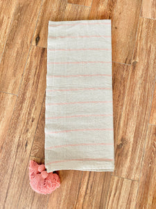 Pink Stripe Cotton Throw Blanket